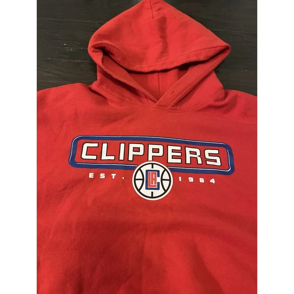 NBA LA‎ Clippers Red Pullover Hoodie Mens XL Est 1984 Graphic Sweatshirt
